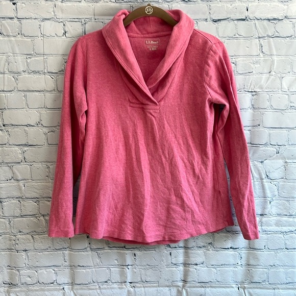 L. L. Bean pink v neck pullover sweater woman’s size small - Picture 1 of 3
